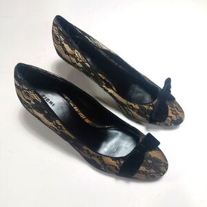 FIONI Women's Black and Tan Lace Pumps Size 11M NWNT